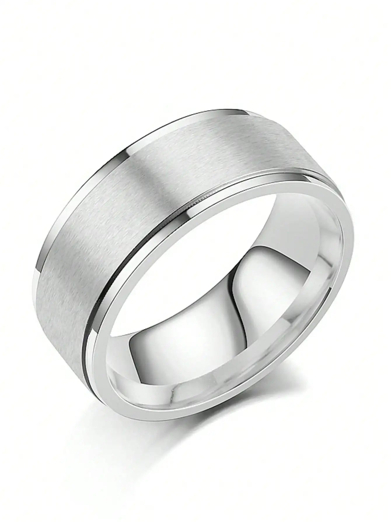 Brushed Tungsten Stainless Steel Ring for Men and Women