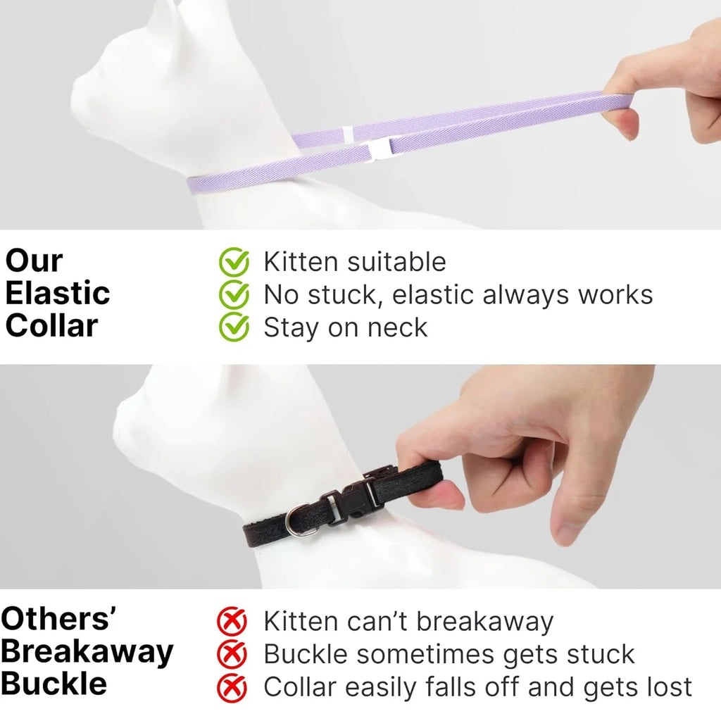 Light Weight Fashion Safety dog Collar Stretch Elastic