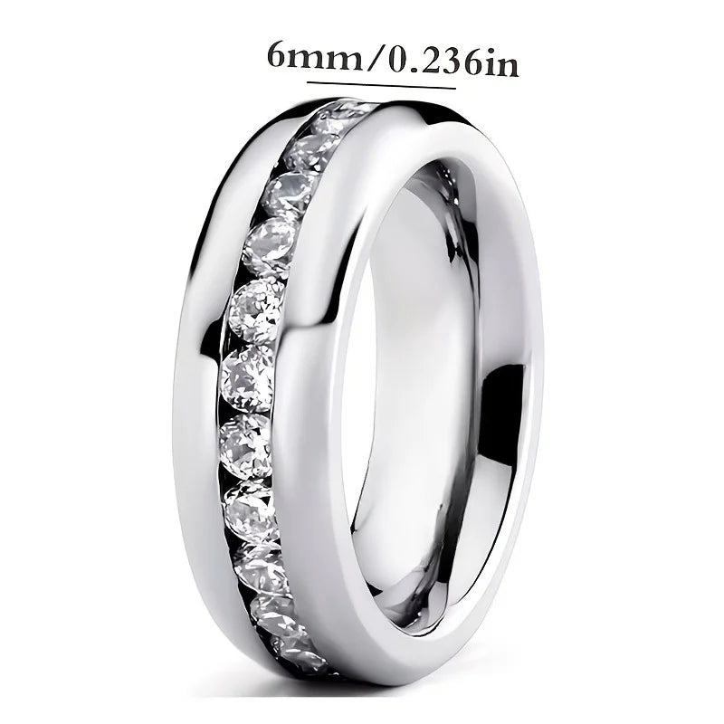 An Elegant 6mm Wide  Ring Suitable for Both Men and Women, Finely Polished and Durable, Suitable for Daily Wear