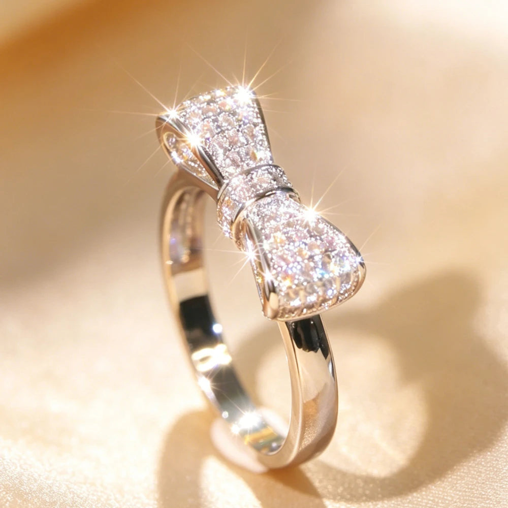 Luxurious  Bowknot Ring - Exquisite Sophisticated Zirconia Ring