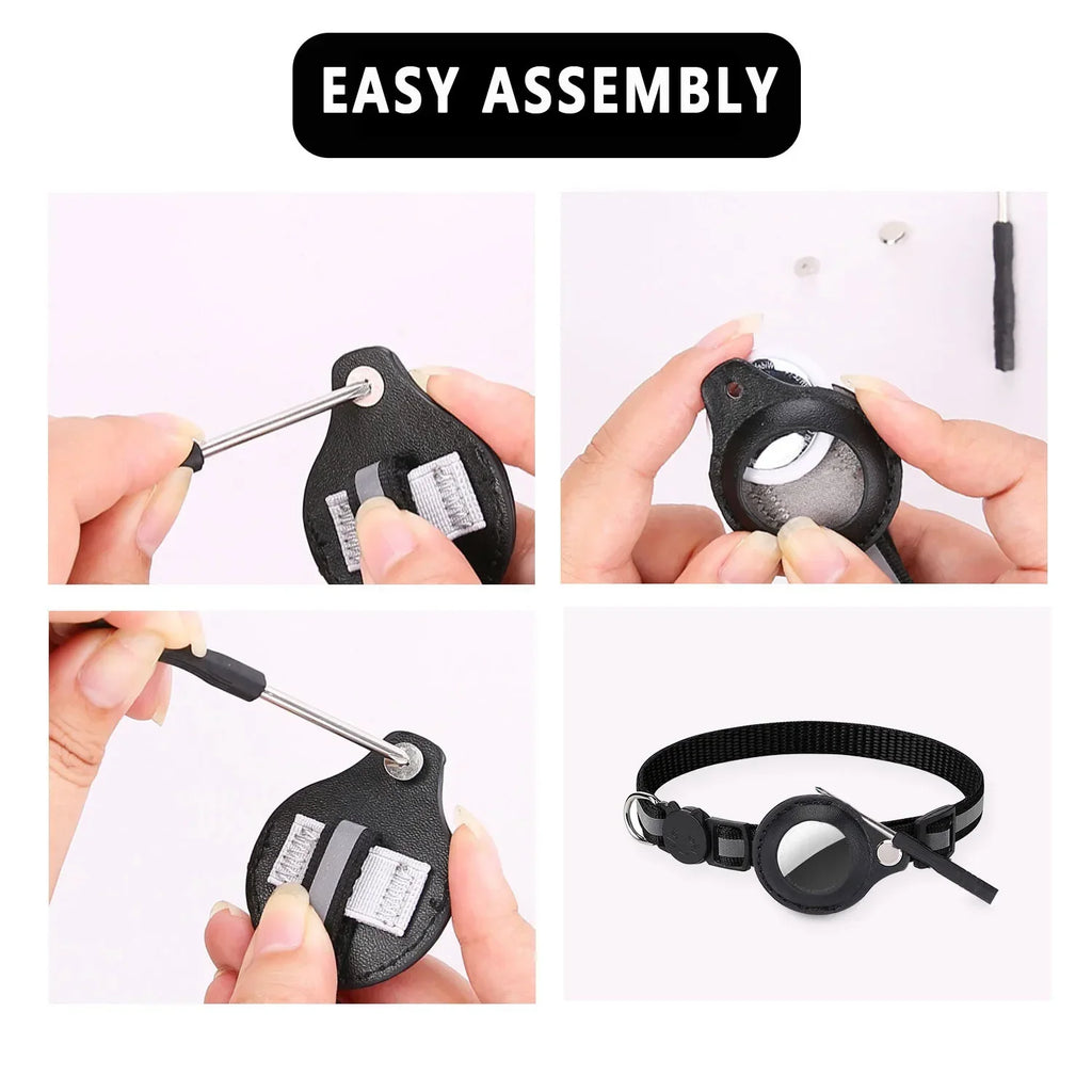 Cat / dog AirTag Holder Collar Breakaway Reflective Strips Adjustable Kitten Collar Waterproof