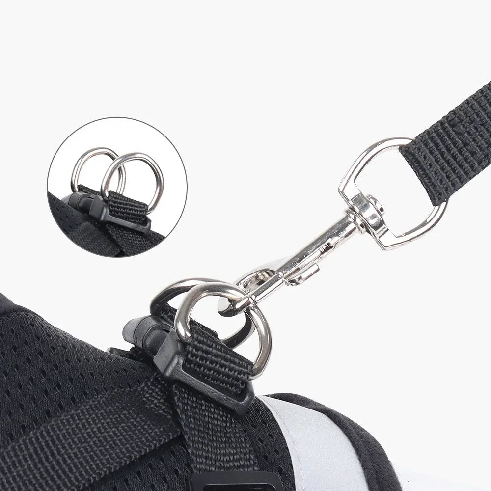 Cat Harness Lead Leash Set Adjustable Reflective Escape Proof Pet Mesh Vest Harness