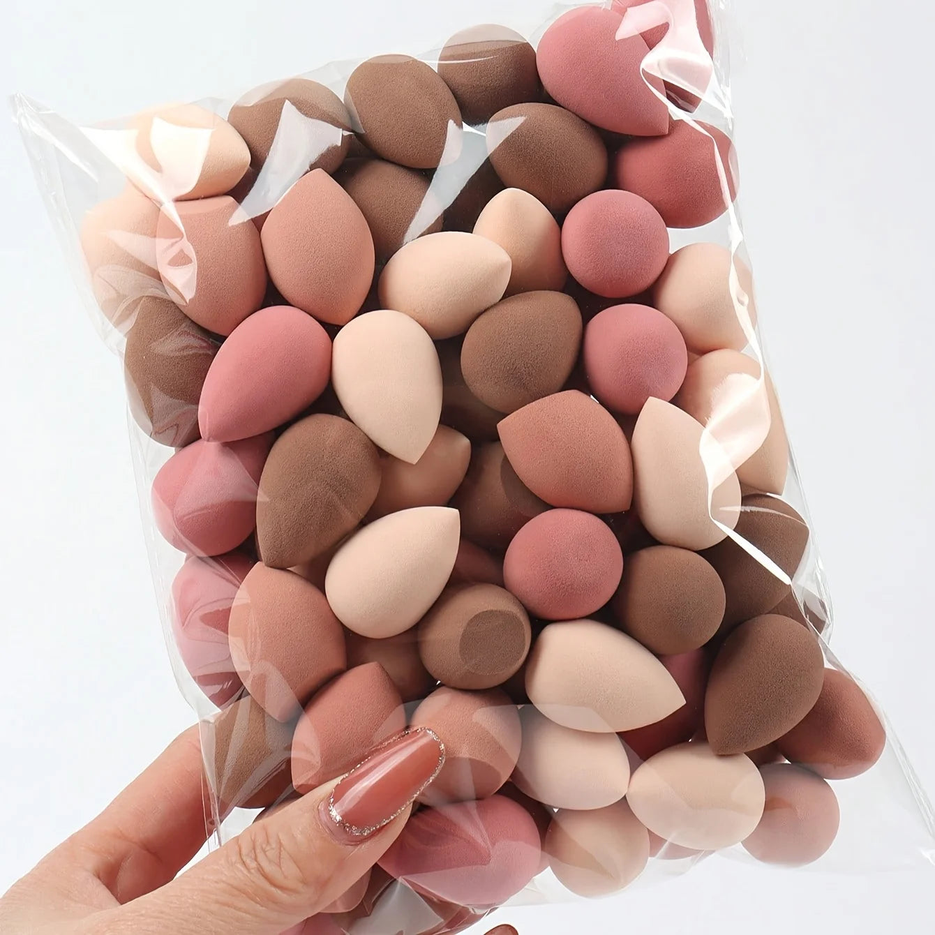 Soft Dry Wet Dual Use Coffee Color Beauty Sponge 12 Pack Daily Foundation Makeup Tool