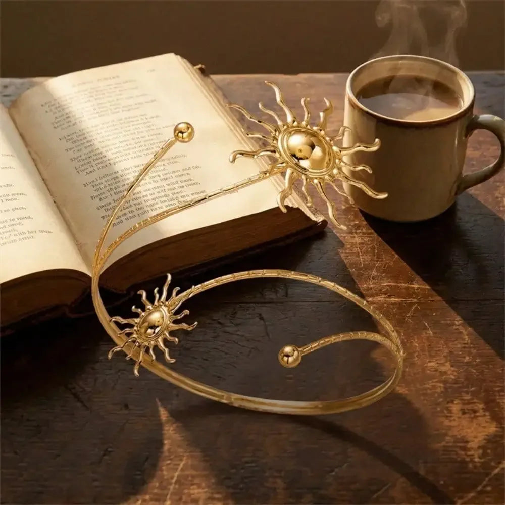 Gold Plated Sun Arm Cuff Women Boho Upper Arm Bracelet
