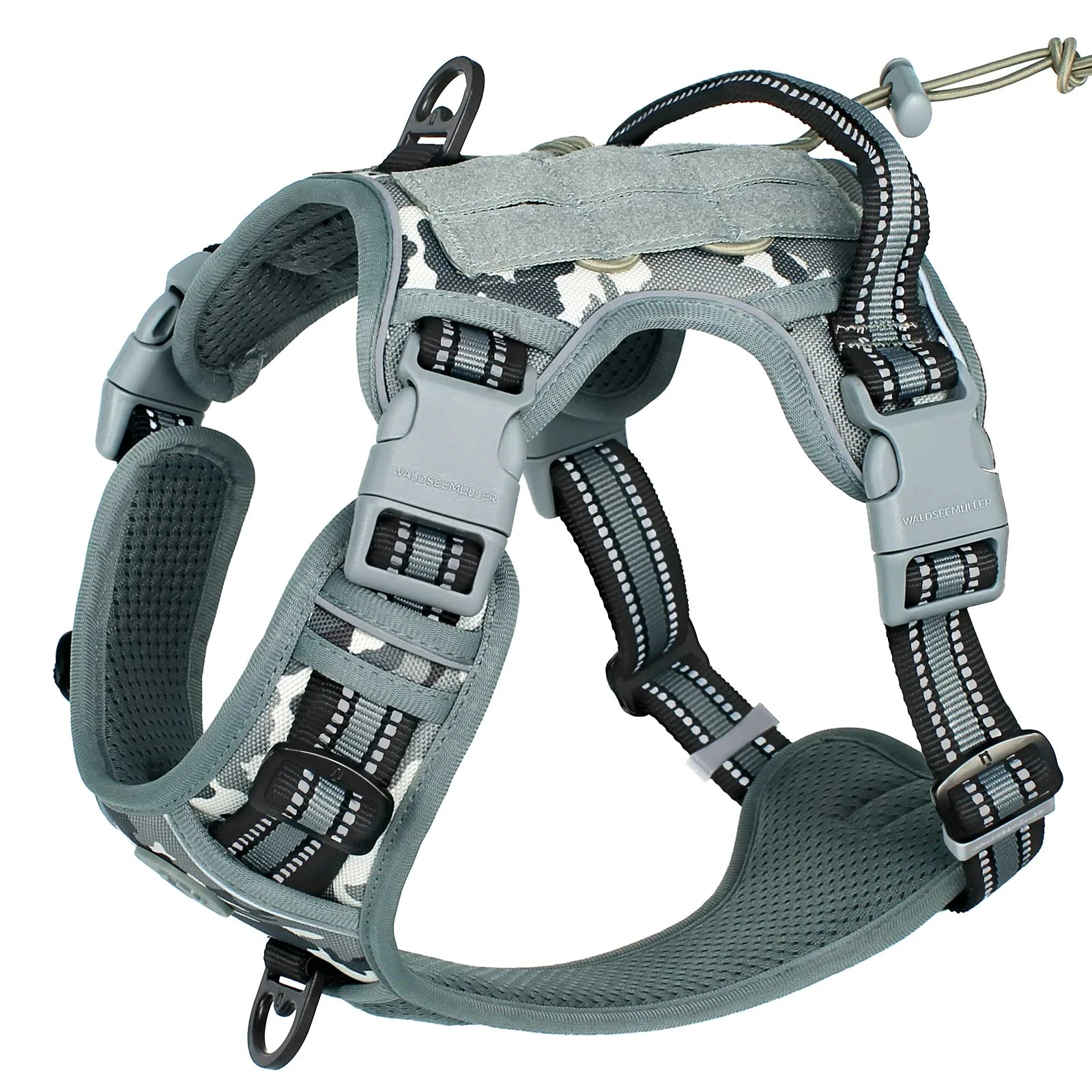 Dog Harness, No Pull Dog Harness, Adjustable Breathable MOLLE Dog Vest Harness for Medium Large Dog Reflective