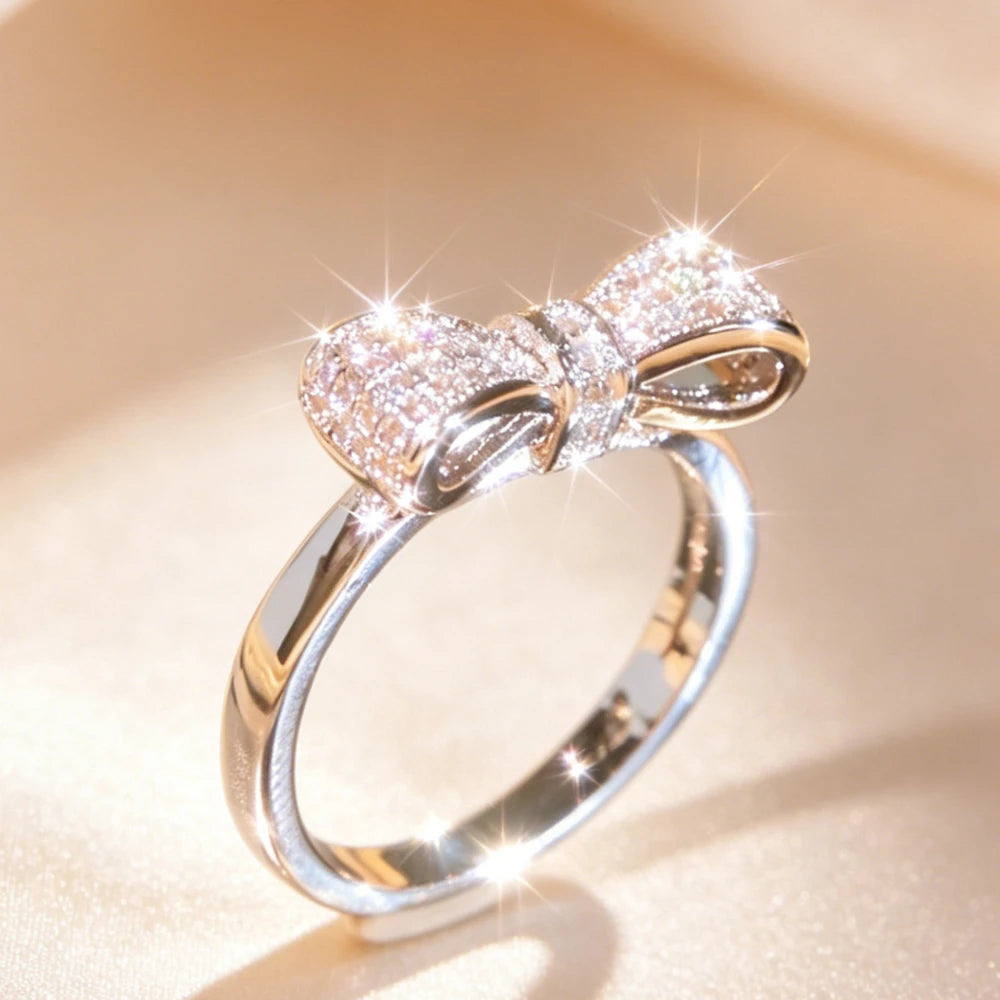 Luxurious  Bowknot Ring - Exquisite Sophisticated Zirconia Ring