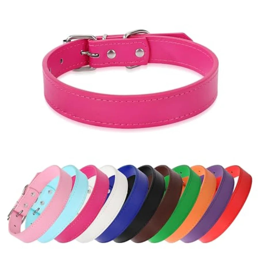 Soft Leather Dog Collar for Small, Medium, Large Dog, Comfortable and Adjustable