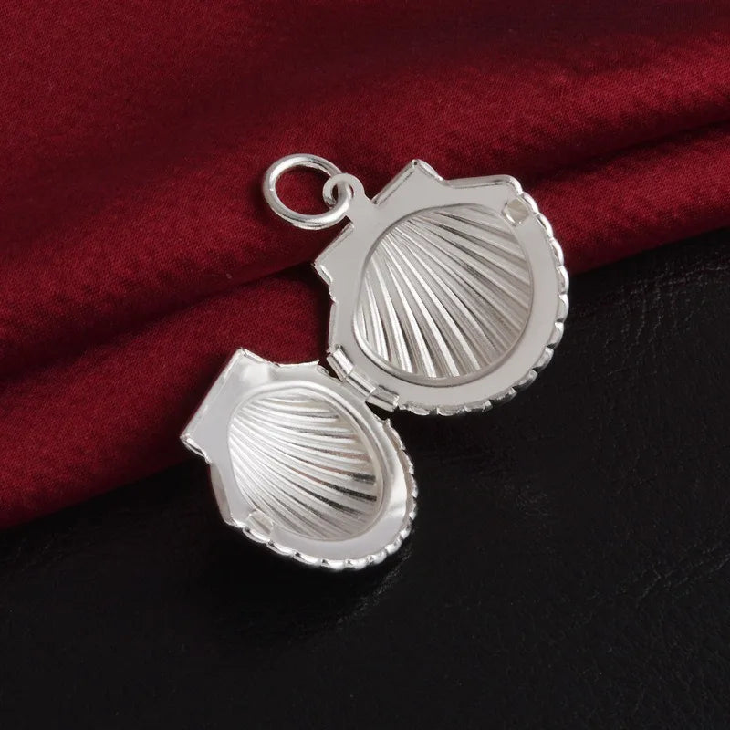 925 Sterling Silver Shell Pendant Necklace Women'S Exquisite Jewelry
