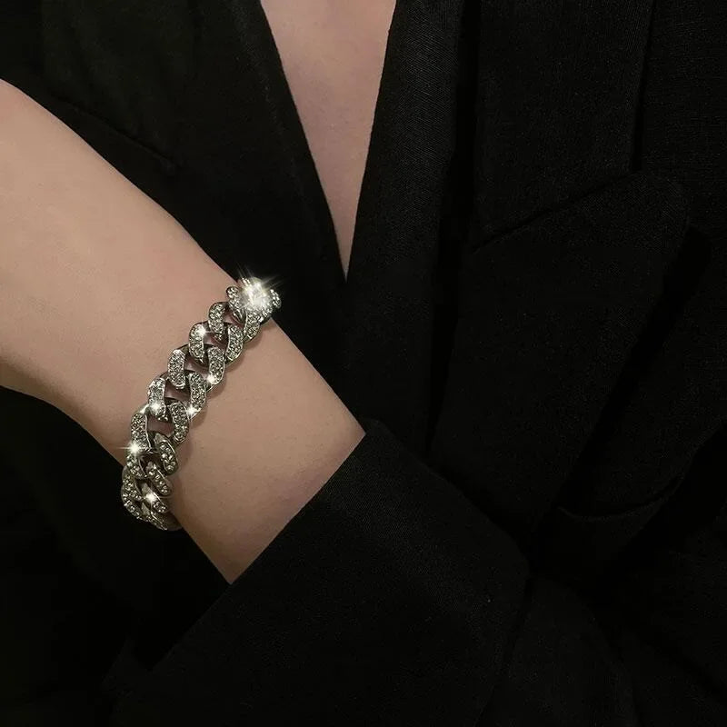 Silver Color Zircon Hollow Out Bracelets For Women