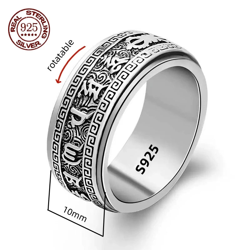 Simplicity Vintage S925 Sterling Silver Viking Rings for Men and Women