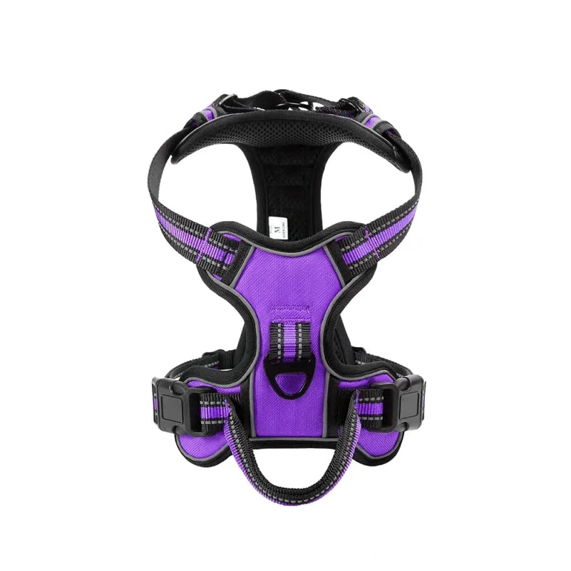 Adjustable Nylon Dog Harness Vest Reflective Soft Breathable No Pull Dog Harness