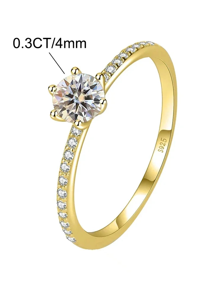 Beautiful 925 Sterling Silver Simple Classic Marquise Zircon Ring For Women