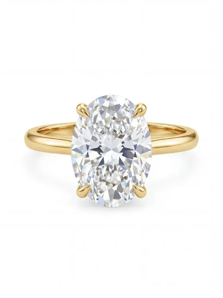 Gorgeous 925 Sterling Silve Zircon Shiny Oval Stone Ring For Women