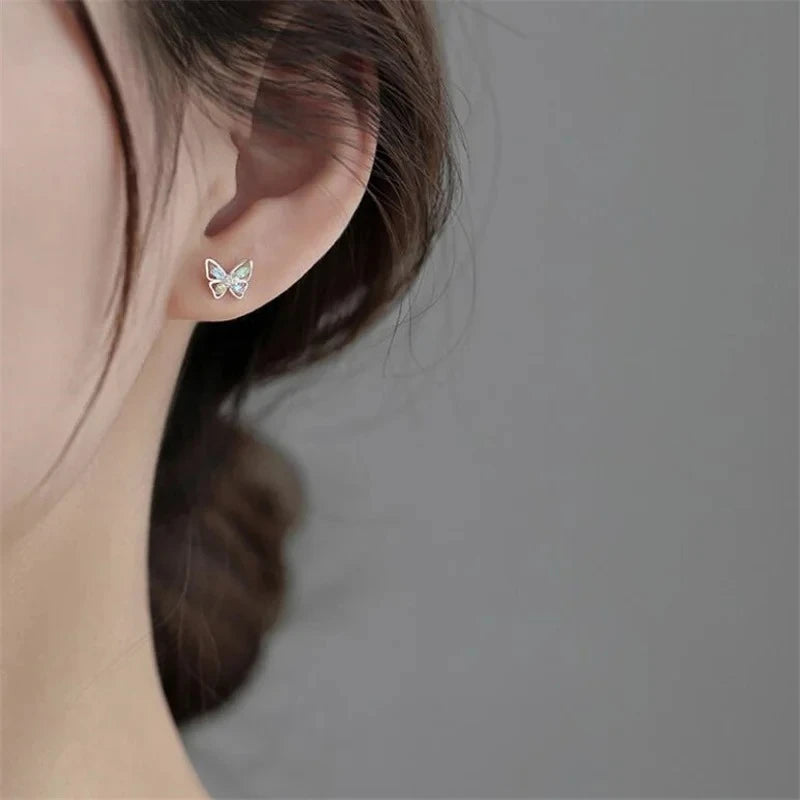 Uini-Tail Hot Selling New sterling silver Colored Butterfly Earrings