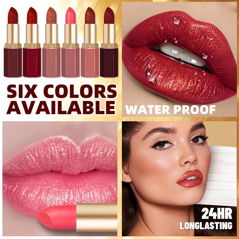Luxurious 6-Piece Matte Lipstick Set: Long-lasting and highly pigmented