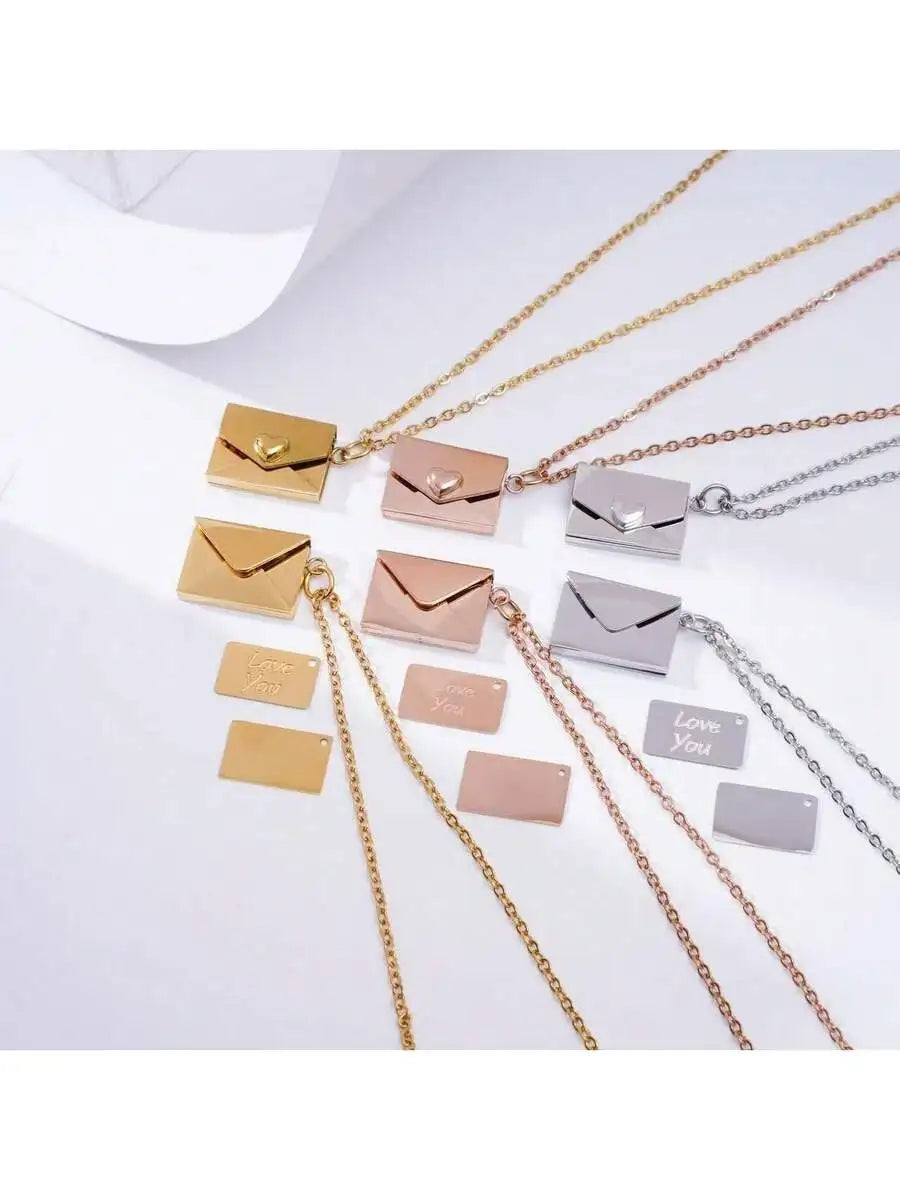 Enamel Mom Heart Locket Pendant Necklace For Women