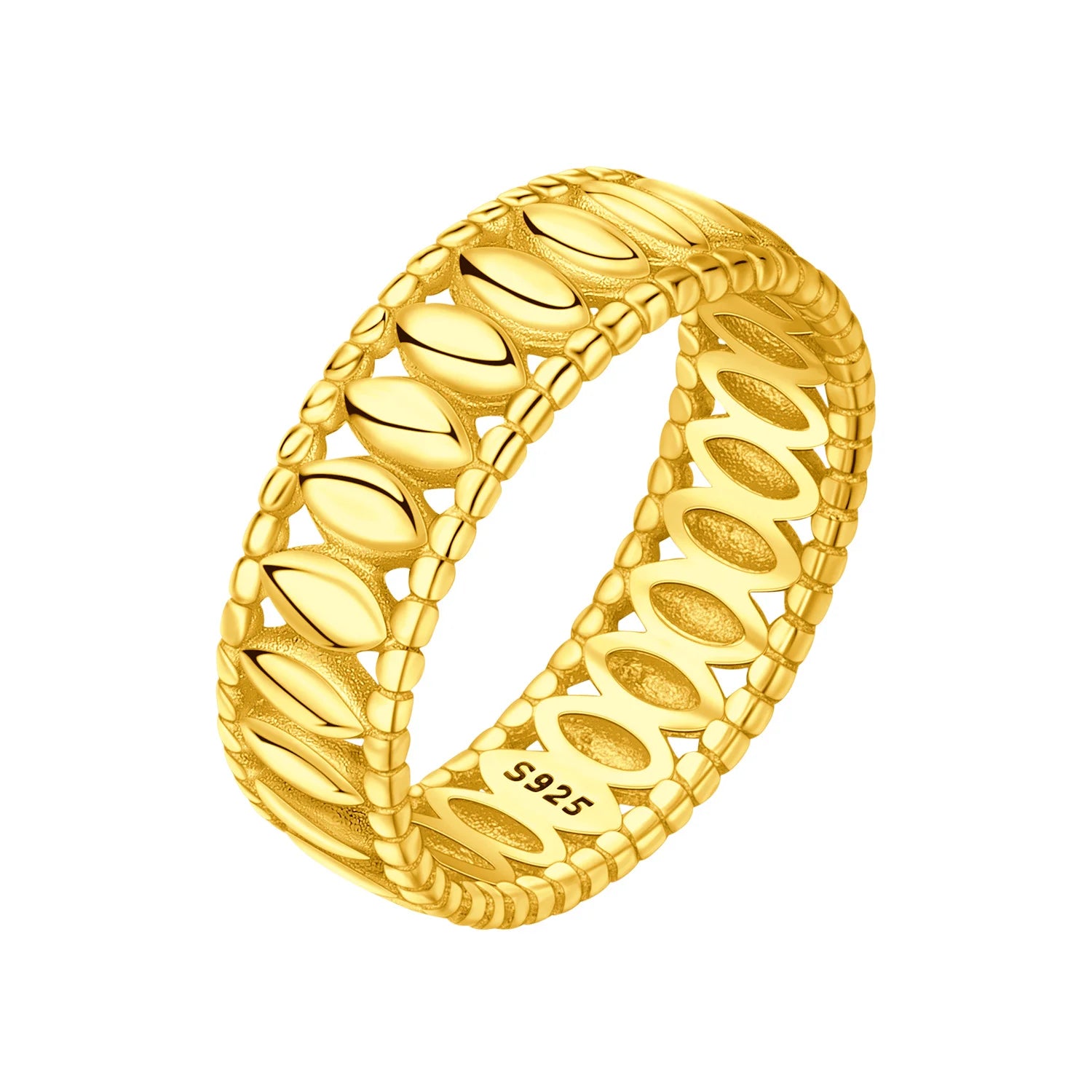 Elegant S925 Sterling Silver Vintage Pattern Closed Ring For Women