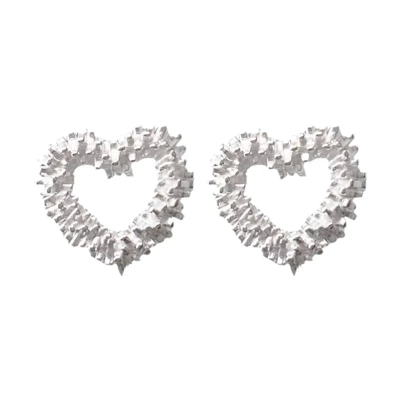Beautiful Silver broken stud earrings for Woman