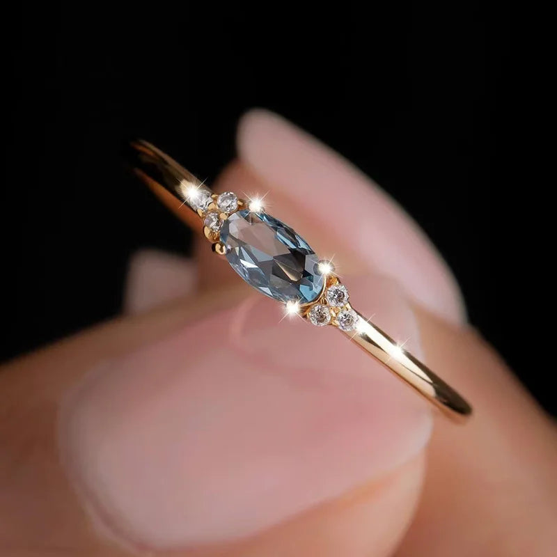 Stylish and Minimalist Golden Plated Ring with Multi-colored Inlay