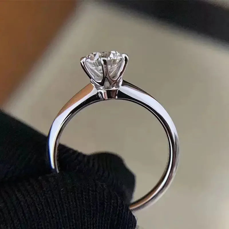 Solitaire ring Real 925 Sterling silver Rings for women