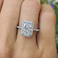 Beautiful classic 925 sterling silver square moissanite ring