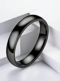 Titanium Steel Ring Curved Solid Circle Ring