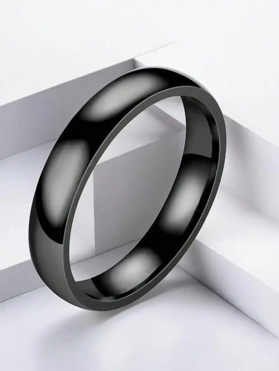 Titanium Steel Ring Curved Solid Circle Ring