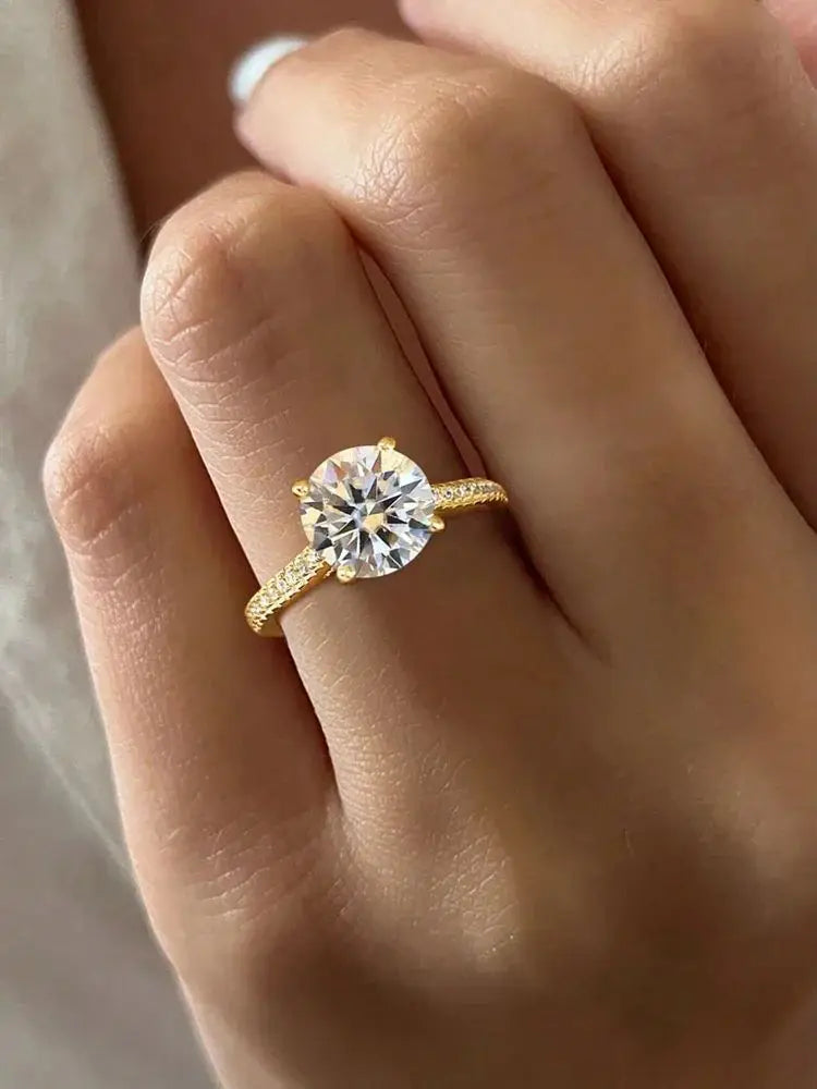 Beautiful 925 Sterling Silver Simple Classic Marquise Zircon Ring For Women