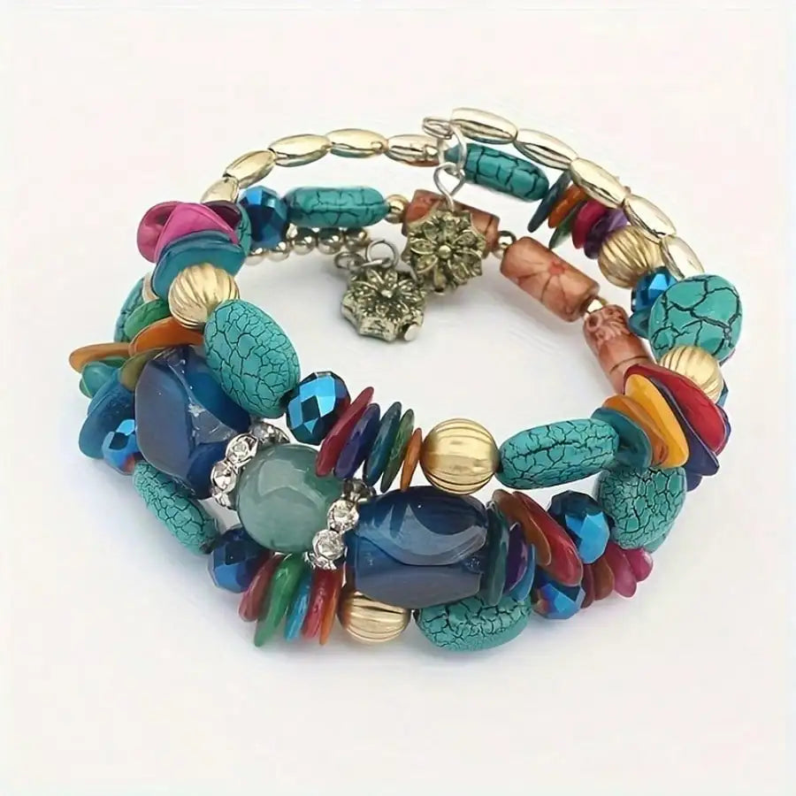 Elegant Retro Bohemian Natural Turquoise Bracelet  for Woman Exquisite Accessories