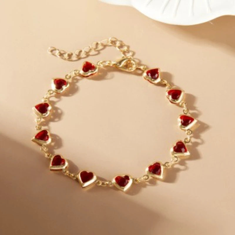 Gothic Punk Style Heart Chain Bracelet for Women