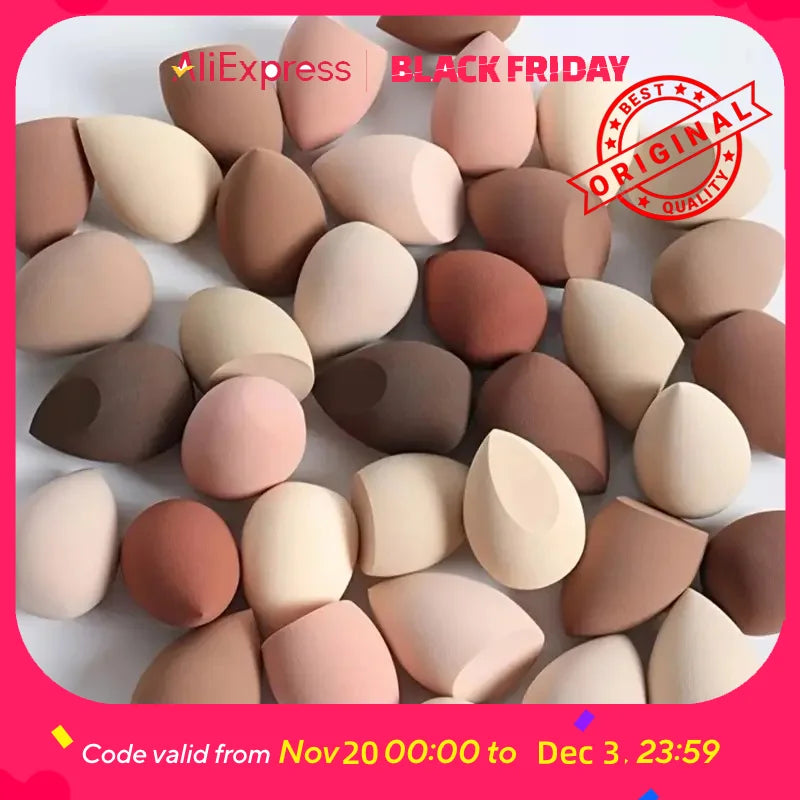 Soft Dry Wet Dual Use Coffee Color Beauty Sponge 12 Pack Daily Foundation Makeup Tool
