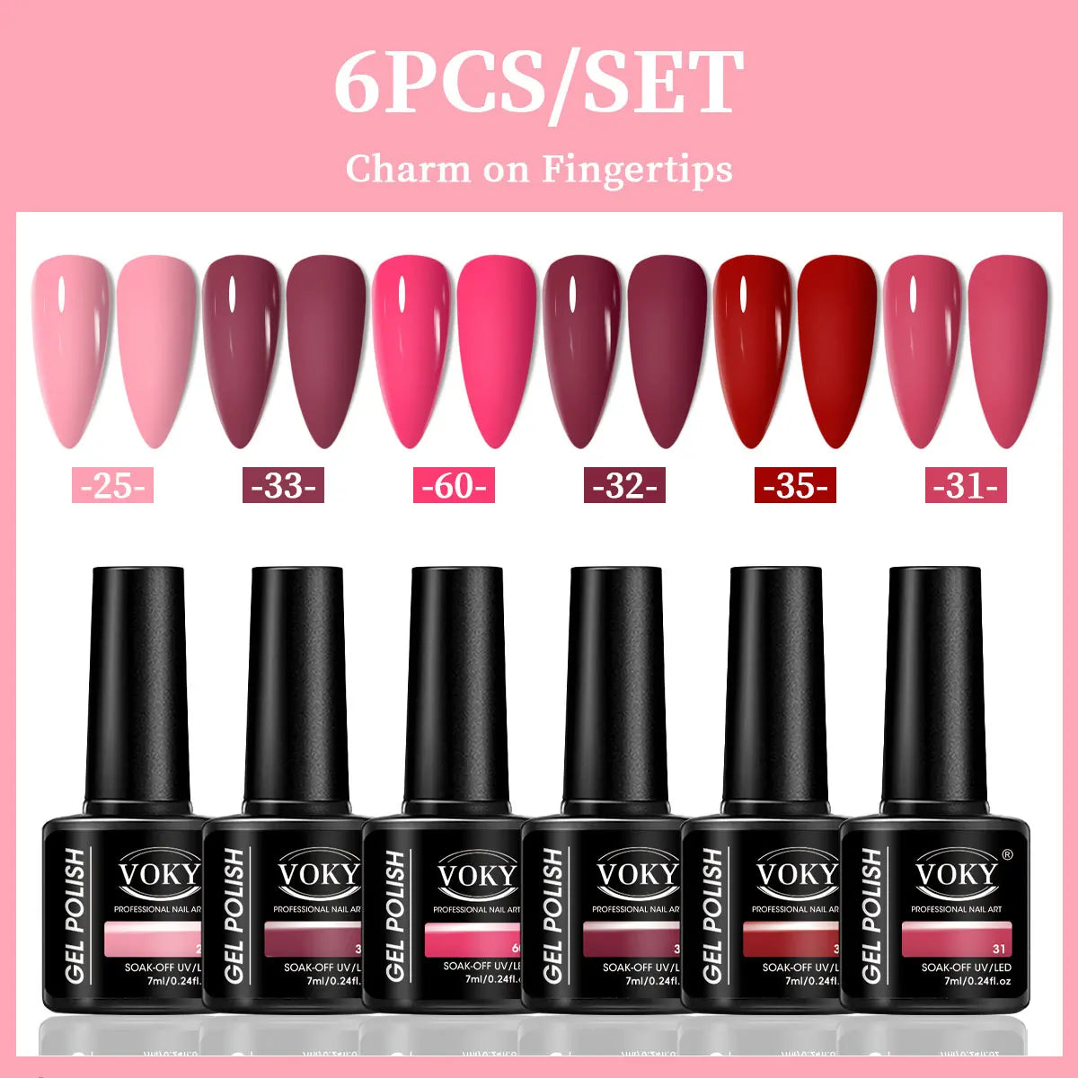 6-Piece Set of Nail Gel, Seasonal Fashionable Nail Gel