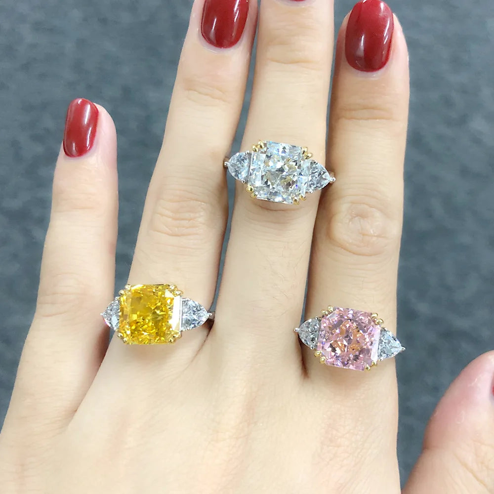 Exquisite 925 Sterling Silver Paraiba Emerald Tourmaline Gemstone Rings For Women