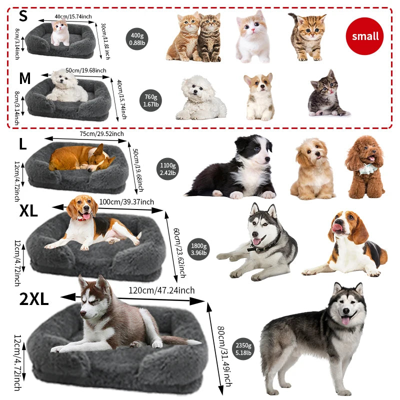 Thickened orthopedic dog bed for large dogs easy to remove and wash plush cover