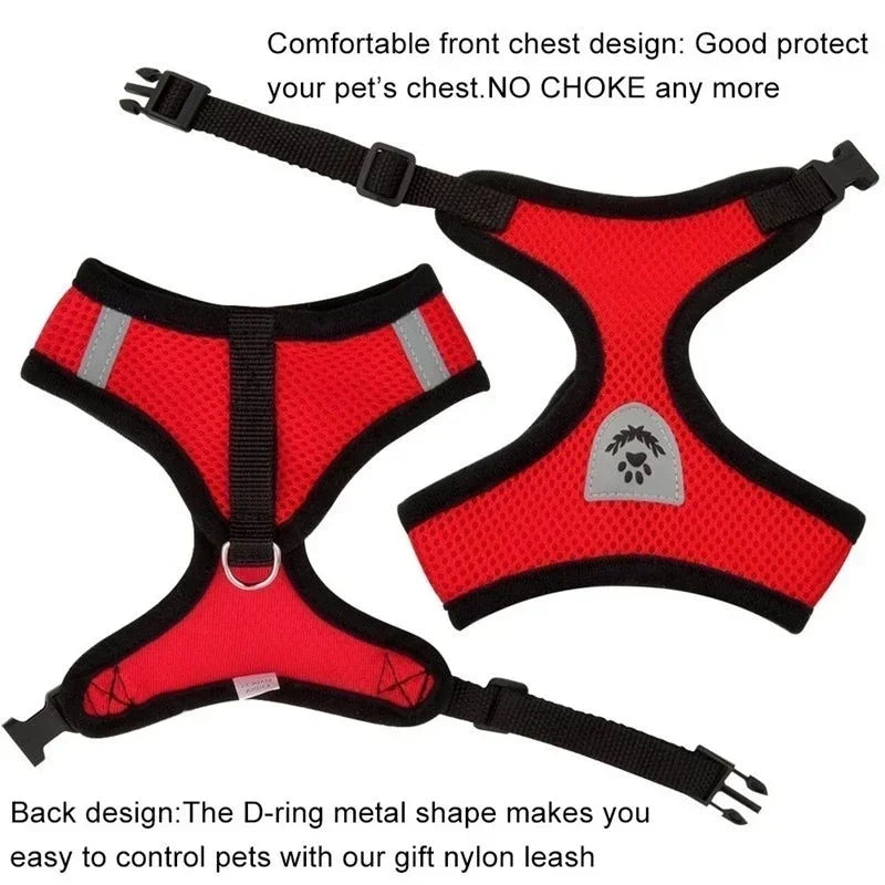 Cat Harness Vest Walking Lead Leash For Puppy Dogs Collar Polyester Adjustable Mesh Dog Harness