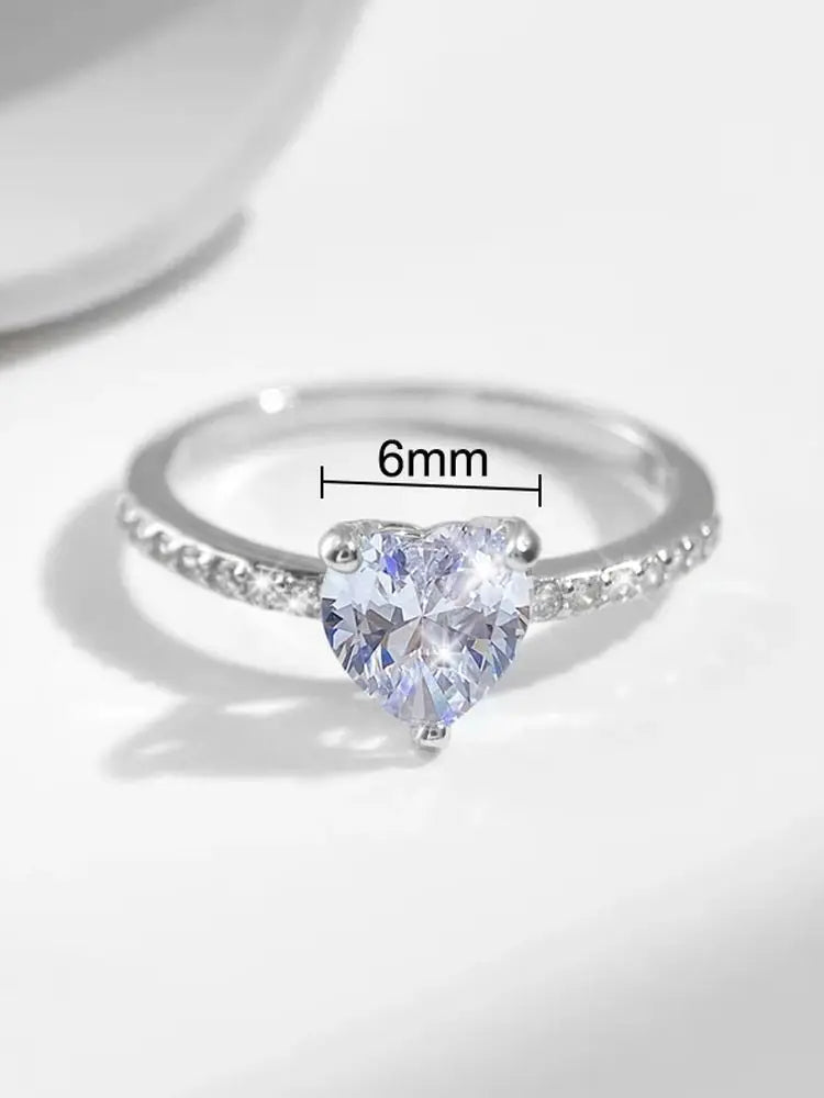 Beautiful 925 Sterling Silver Simple Classic Marquise Zircon Ring For Women