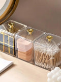 1/2/3pcs High-Transparency Acrylic Cosmetic Organizer Box - Dust-Proof Seal Lid & Stackable Design For Makeup Sponges/Cleaning