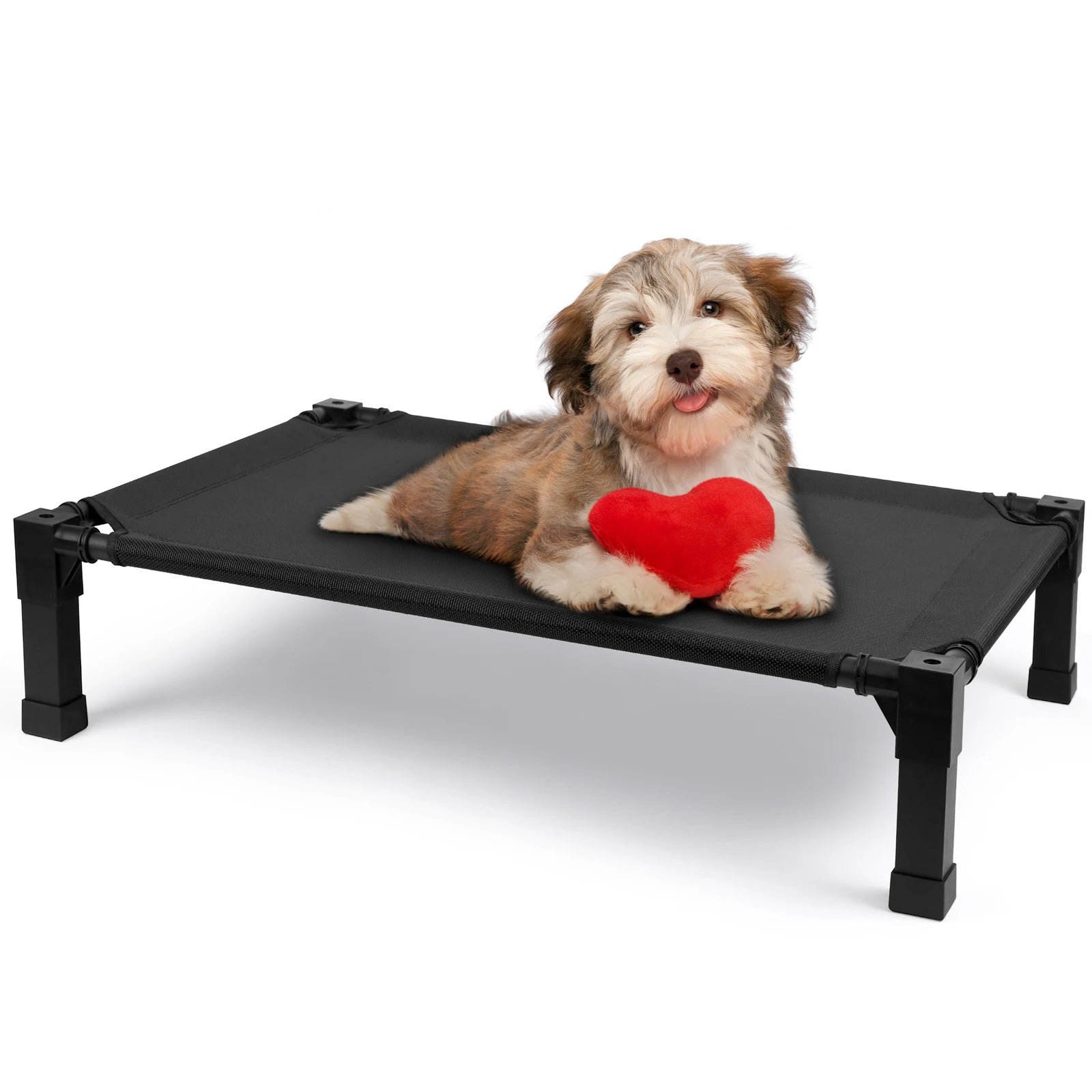 Elevated Dog Bed, Cooling Raised Pet Cot with Chew Proof Washable Breathable Mesh