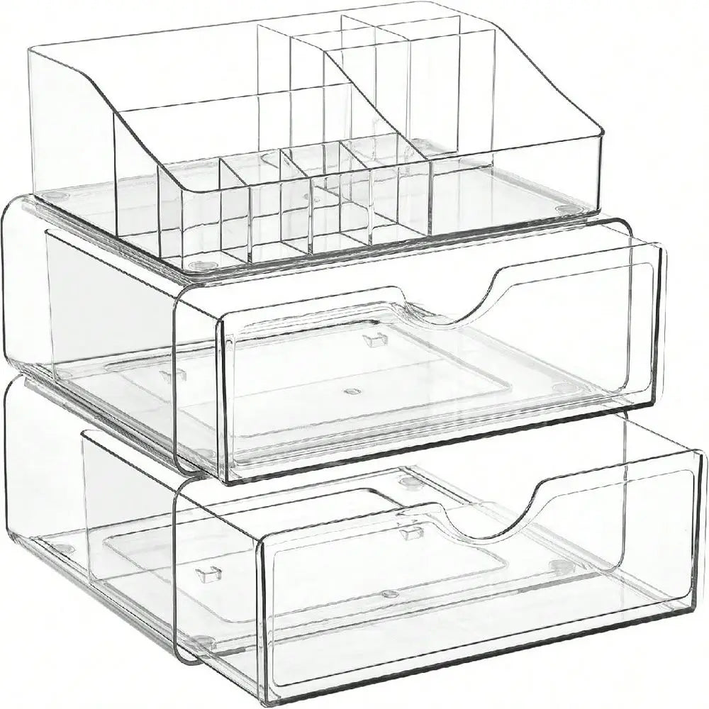 Clear Makeup Organizer With Drawers, Cosmetic Storage Display For Dresser, Countertop, And Bathroom