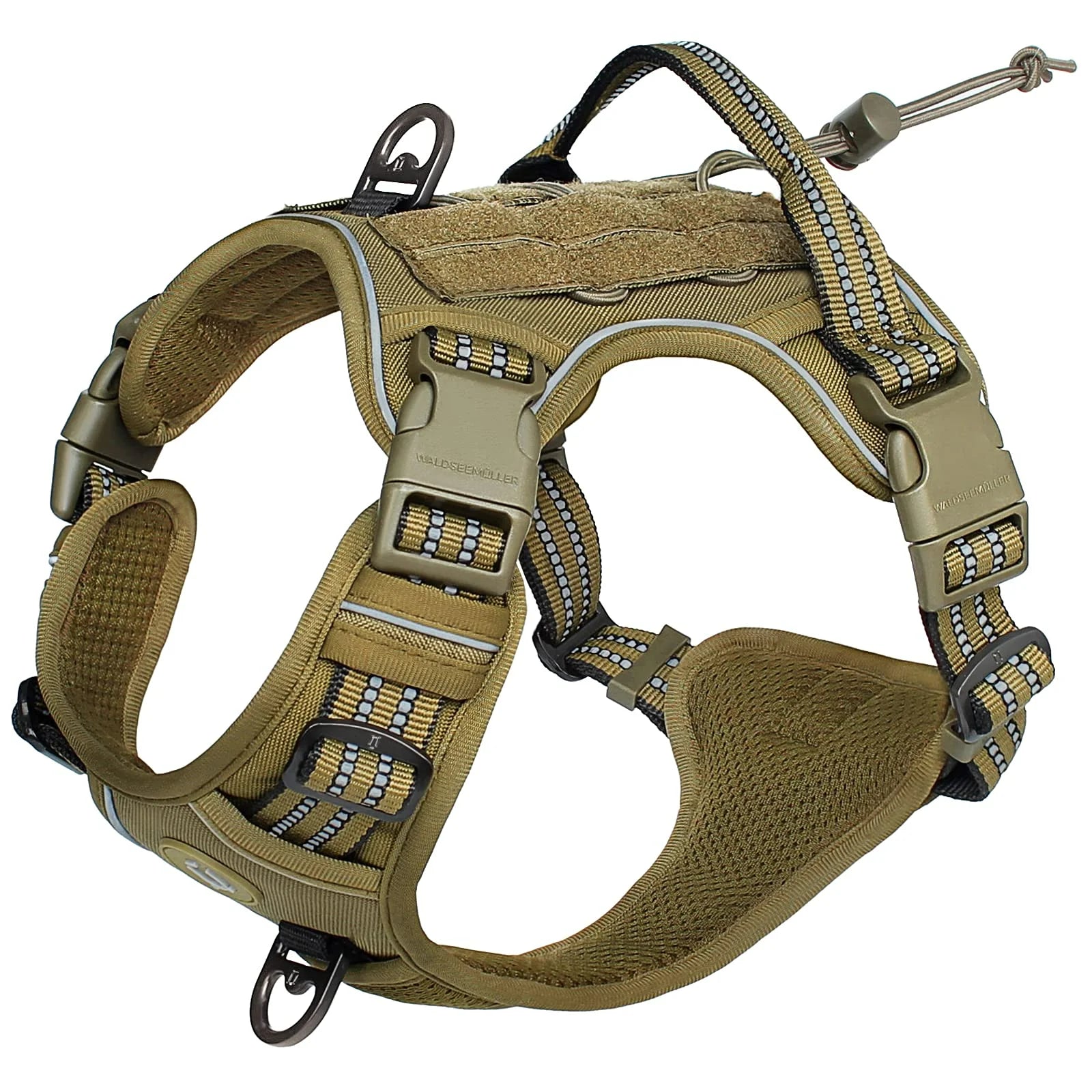 Dog Harness, No Pull Dog Harness, Adjustable Breathable MOLLE Dog Vest Harness for Medium Large Dog Reflective