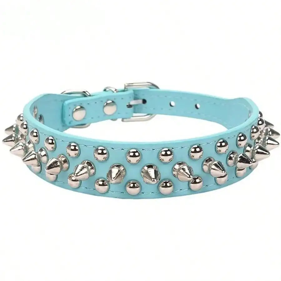 Punk Spiked Rivet Dog Collar Adjustable PU Leather Neck Strap Stylish Decorative Pet Collar