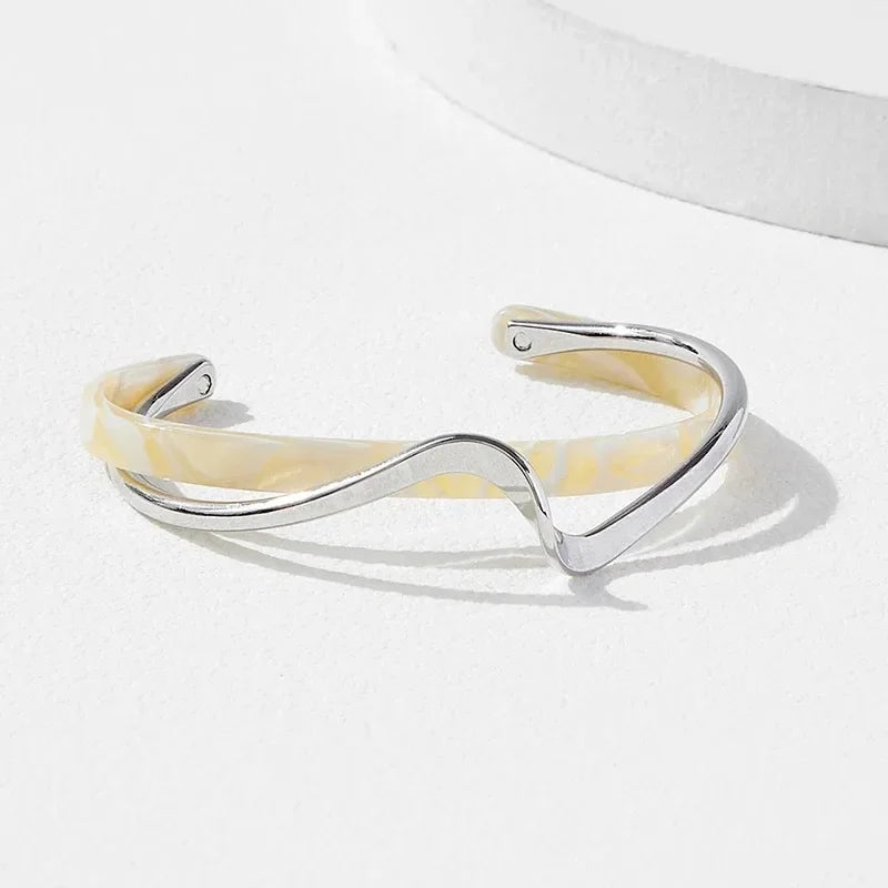 Stainless Steel Bracelet, Trendy with Rhinestone Inlaid Knot Bangles Bracelets for Women