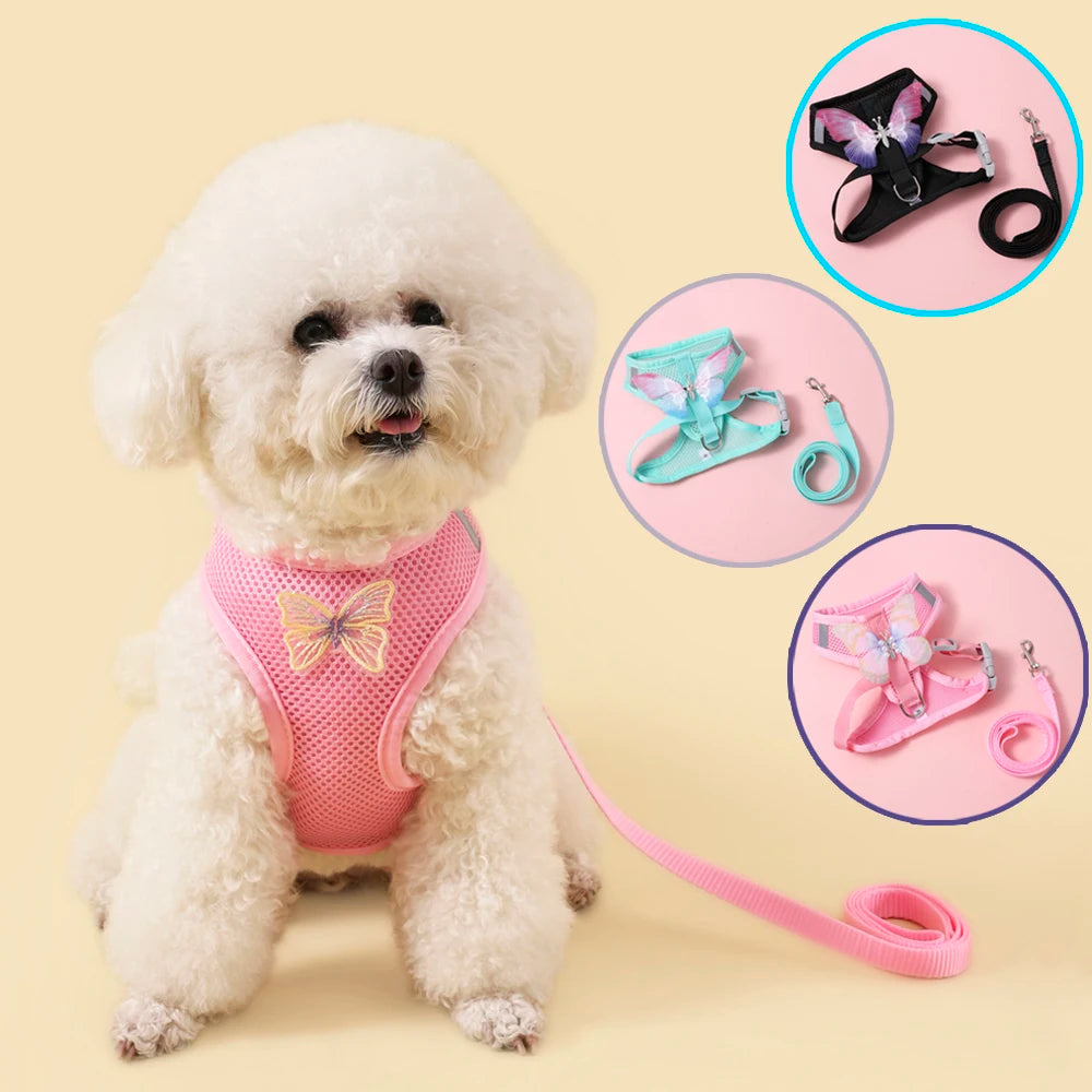 Butterfly Vest Harness Breathable Cute Small Dog Cat Puppy Safe Nylon