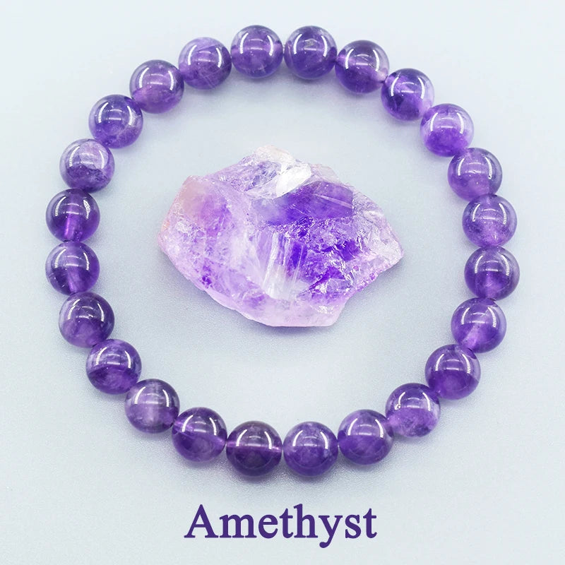 New Amethust Bracelet Made of Real Natural Stone Beads Bracelet