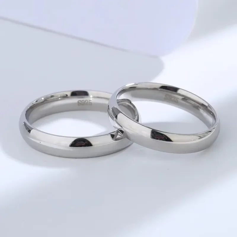 Elegant 925 Sterling Silver Couples Ring Old Styles Simple Ring for Women Men