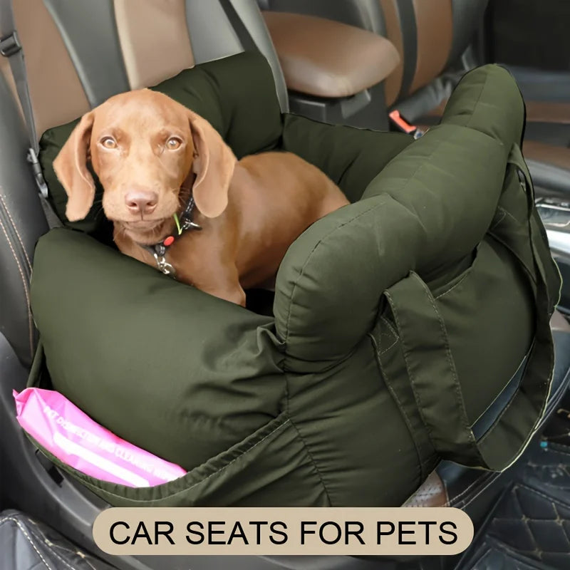 Dog Car Seat with Safety Belt - Non-Slip for Small Dogs, Washable