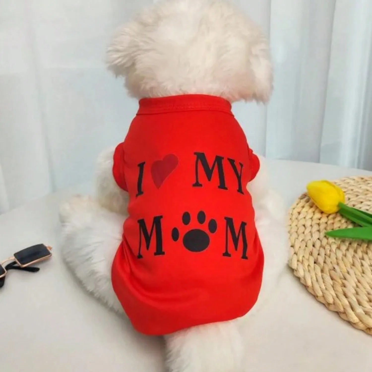 Lovely pet print vest dog T-shirt summer breathable clothes