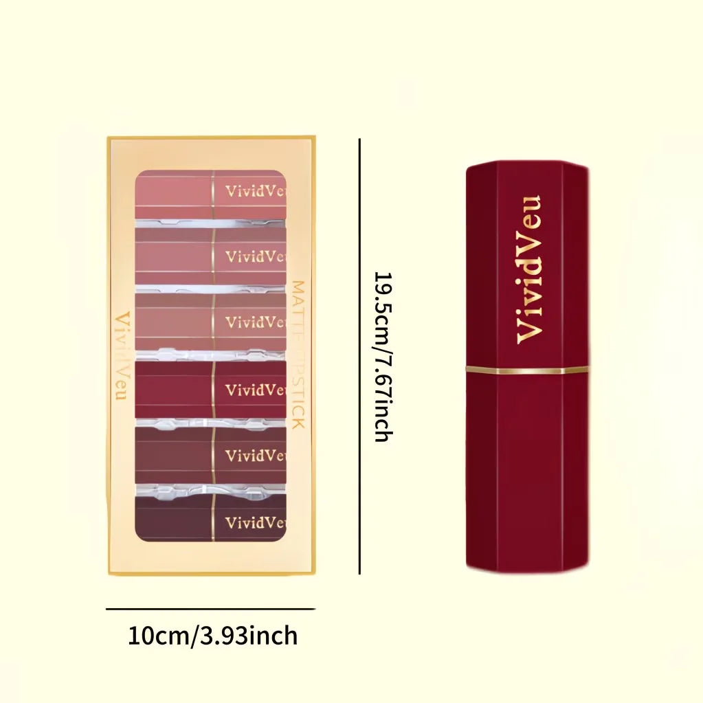 Luxurious 6-Piece Matte Lipstick Set: Long-lasting and highly pigmented