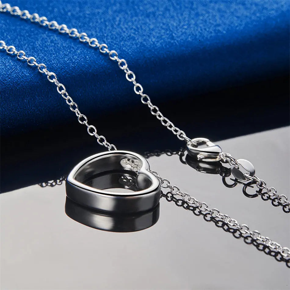 925 sterling silver 16-30 inch exquisite heart-shaped pendant necklace for women