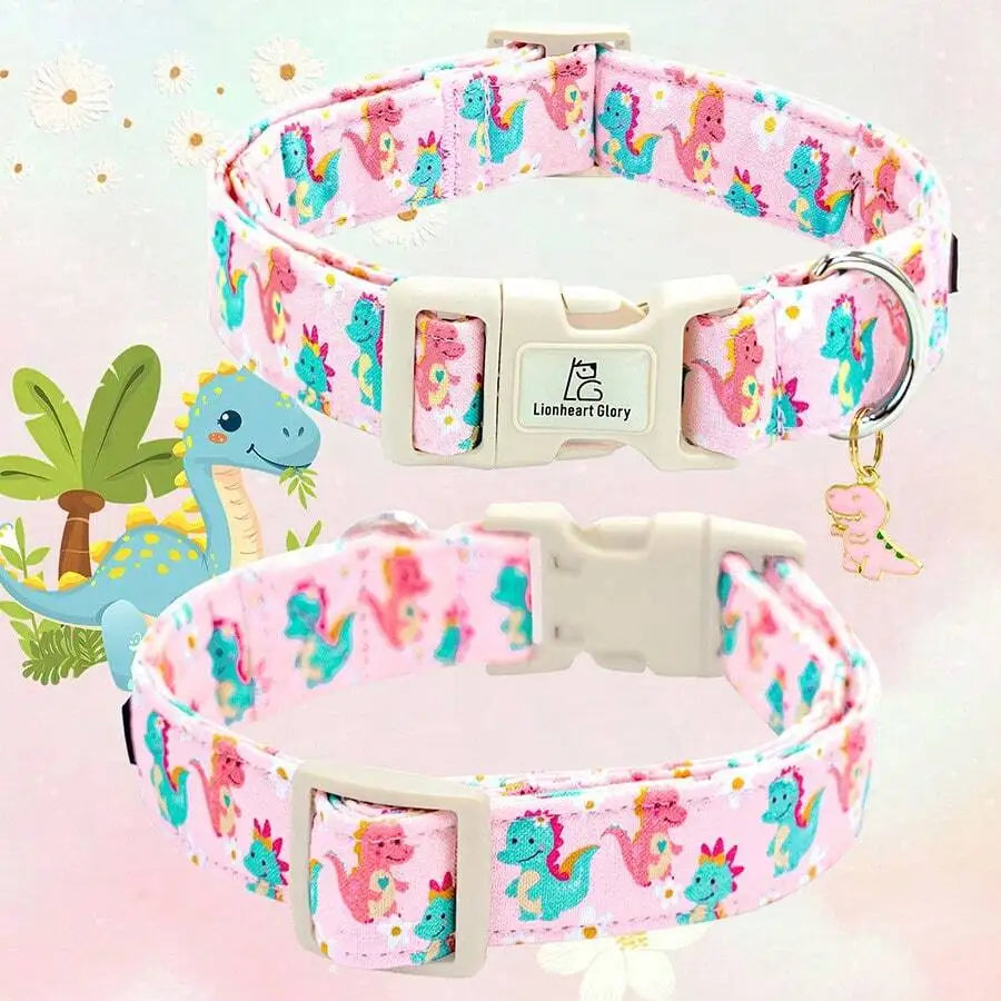 Dinosaur Cute Dog Collar, Suitable For Medium Dogs, Adjustable And Durable
